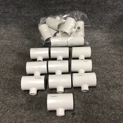 Lot Of 10 Spears 402-209 1-1/2'' x 1-1/2'' x 1/2'' PVC Sch. 40 Threaded Tee Soc x