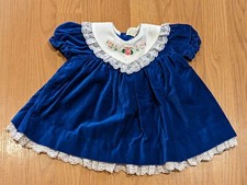 Vintage Baby Blue Velvet Dress Philippines - 12 Month