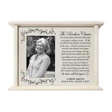 Custom Cremation Urn for Human Ashes Holds 200 cu in w/ 4x6 Photo - Broken Chain