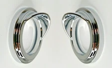 Pair Chrome Small Gauge Cover w/ Visor 2-5/16 Bezel for Freightliner Classic FLD