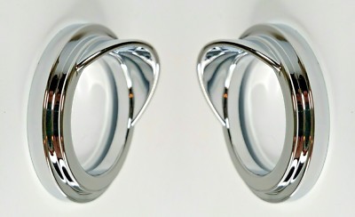 Pair Chrome Small Gauge Cover w/ Visor 2-5/16 Bezel for Freightliner Classic FLD