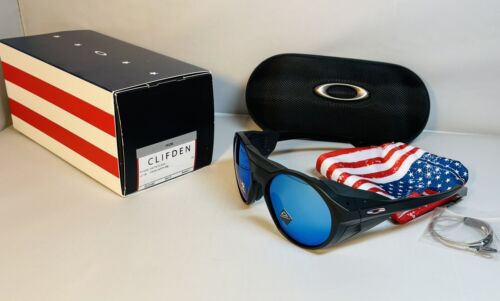 Lunettes de soleil neuves Oakley Clifden 4 juillet limité drapeau américain noir - objectif saphir - Photo 1 sur 10