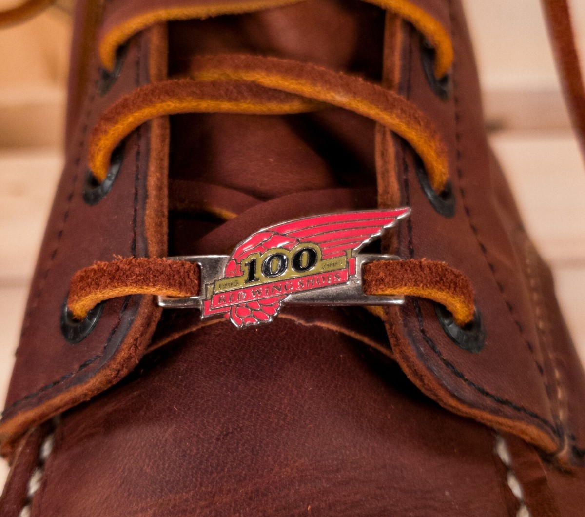 靴 RED WING 100th lace keeper ONE PAIR RED WING SHOES 100 YEAR ANNIVERSARY BOOT LACE SHOE