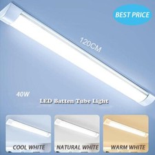 LED Batten Tube Light 4FT For Garage Workshop Ceiling Panel Lights Lamp Cool