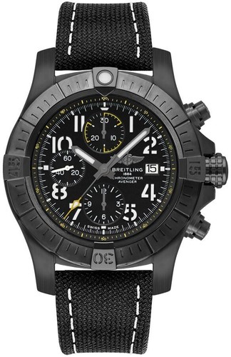 Breitling Avenger Self-Winding Black Titanium Case Chronograph Mens Dress Watch