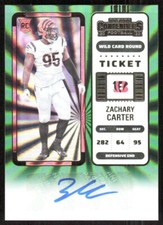 2022 5488C Panini Contenders Rookie Ticket Wild Card Round LAZER Zachary Carter