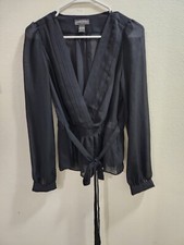 Banana Republic Women Sheer, Long Sleeve, Color: Black, Size S