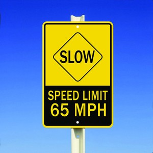 Speed Limit 65 Miles MPH Slow Driving Aluminum Metal 8x12 Sign | eBay