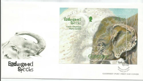 GUERNSEY 2010 ASIAN ELEPHANT MINIATURE SHEET on UNADDRESSED FIRST DAY COVER