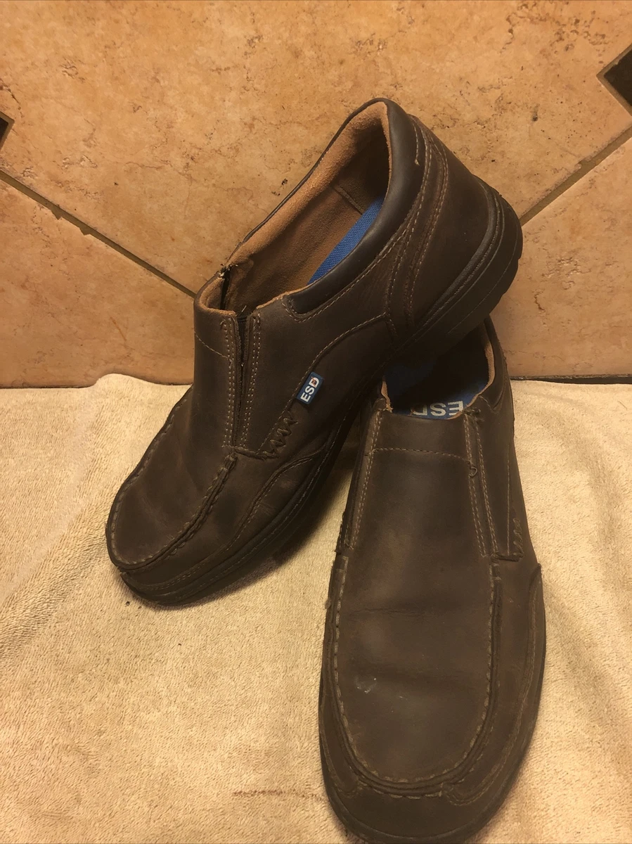 Timberland Pro Brown Leather Industrial Work Shoes sz 10.5 MFREE