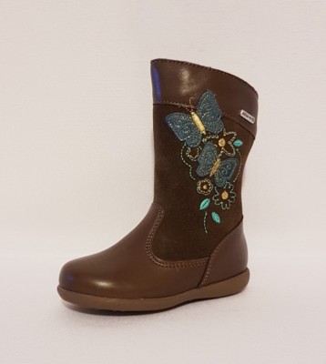 STARTRITE AQUA FLUTTER BROWN WATERPROOF LEATHER BOOTS GIRLS BABY INFANTS SIZE 5