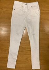 Girls Skinny White Ripped Jeans (9 yrs) FREE POSTAGE