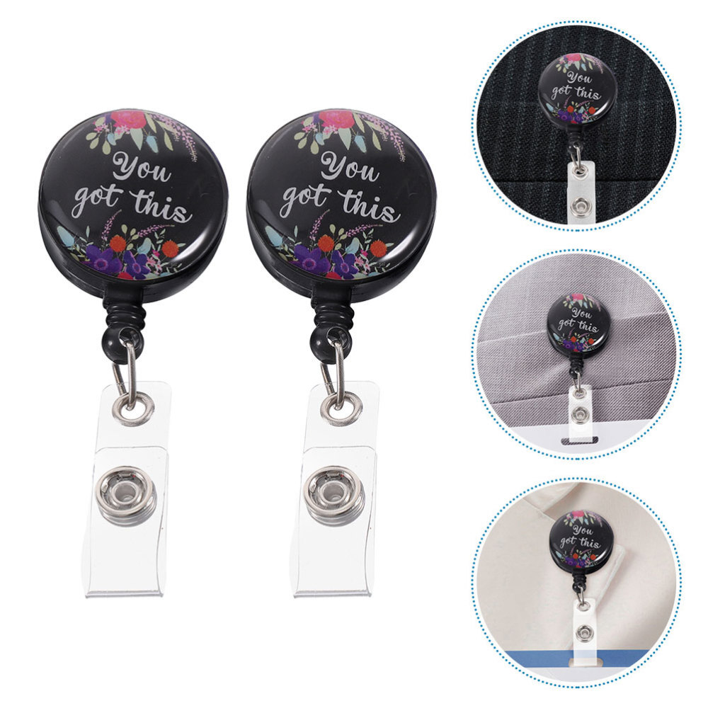 2Pcs Retractable Badge Holders Nurse Badge Holders Portable Badge Clips