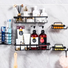 5 Pack/Set Shower Caddy Adhesive Shower Organizer for Bathroom Storage & Kitchen