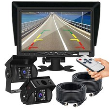 7" Monitor Backup Reversing Rear View CCD Camera IR For RV Truck Trailer Bus Car