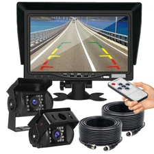 7" Monitor Backup Reversing Rear View CCD Camera IR For RV Truck Trailer Bus Car