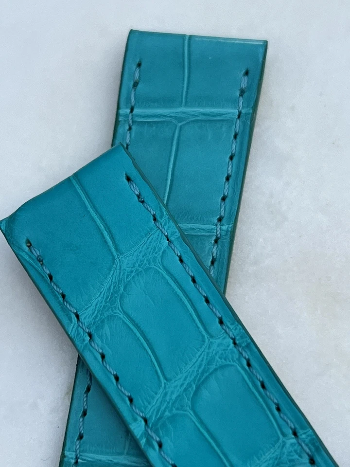 Original Chopard Alligator Watch Band Strap 18 mm x 16 mm 18x16 Turquoise - Image 2 of 4