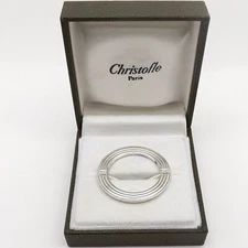 Christofle Paris Circle Scarf Jewelry Ring Brooch Enhancer in Box Vintage