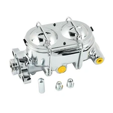 Chrome Street Rod Universal Master Cylinder 1" Bore 1/2" & 9/16" Ports for GM