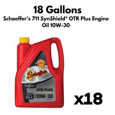 10W-30 Diesel Engine Oil Schaeffer's SynShield  OTR Plus 18 GALLONS 