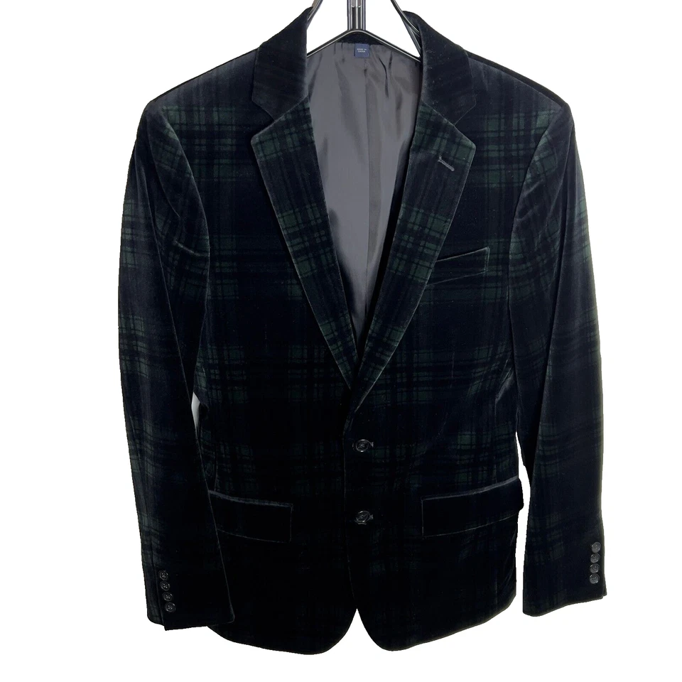 Blazer J.Crew Para Hombres $398 Slim-fit Thompson Terciopelo Cuadros Talla 34R CD648 Foto 2 de 4