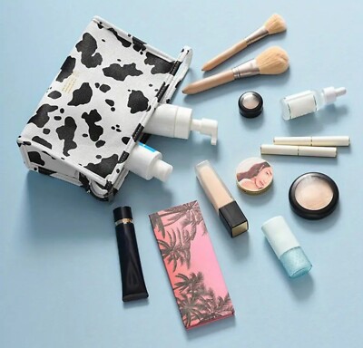 Toiletry Travel Makeup Cosmetic Organizer Bags Many Size Choices Cow Print NEW