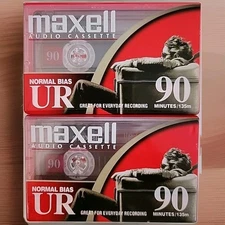 Maxwell UR 2- 90 Minute Blank Audio Cassette Tapes New Sealed 
