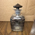 Frederick Carder Steuben Clear Glass Black Threading w/ Mirror Black Stopper