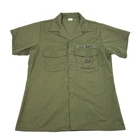 Vintage Vietnam War Seabees Navy Short Sleeve Shirt Military Size XL