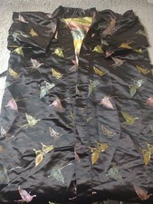 Womens Silky Satin Kimono Robe One Size Butterfly Rainbow Open Front