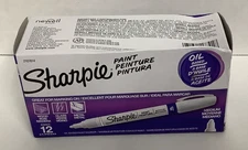 12/pack Sharpie 2107614 Medium Bullet Tip Oil Based Permanent Paint Marker White