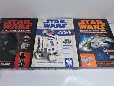 Lot Of Star Wars R2-D2, Millennium Falcon & Darth Vader Deluxe Paper Models 