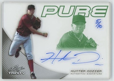 2013 Leaf Trinity Pure Auto Green #P-HD1 - Hunter Dozier /10 Rookie