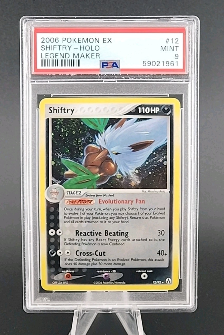 PSA 9 Mint 2006 Pokemon Shiftry EX Legend Maker Holo Rare #12