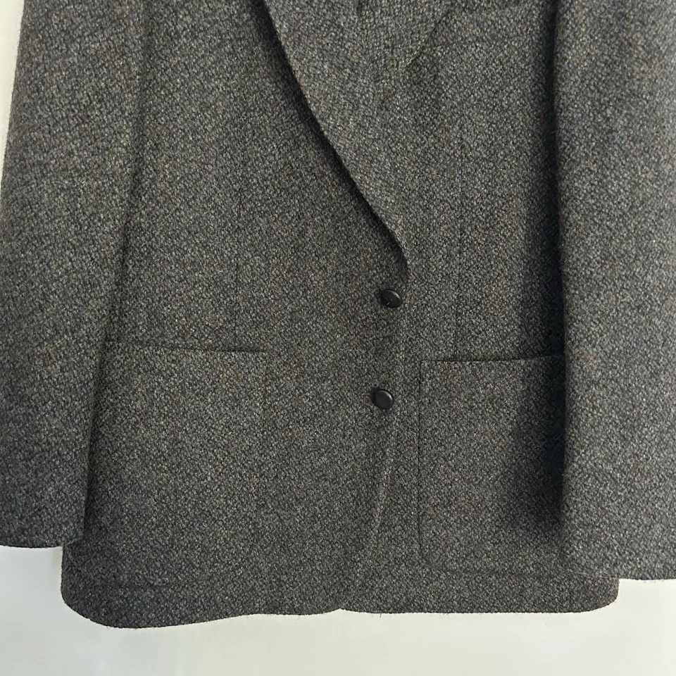Abrigo deportivo de lana escocesa Harris Tweed 44R Heritage Academia años 90 Escocia Foto 3 de 4