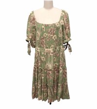 AGUA BENDITA Target Floral Smocked Dress Tiered Cottagecore Puff Sleeve Sz 1X