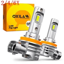 2/4/6X OXILAM H11 H8 H9 LED Headlight Kit High Low Beam Bulbs Bright White 6500K