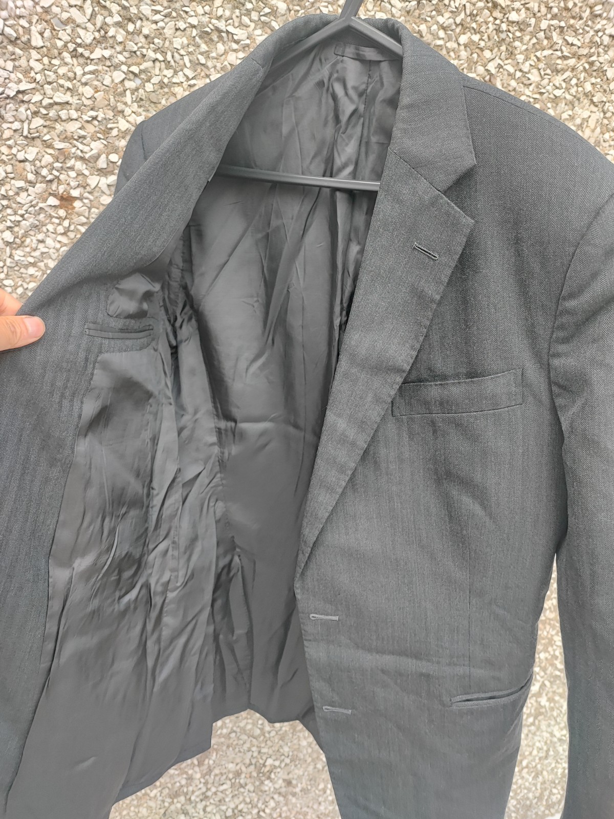 FILA Kend Haste Lachter SAVILE ROW grigio giacca tuta su misura blazer spina di pesce XS...