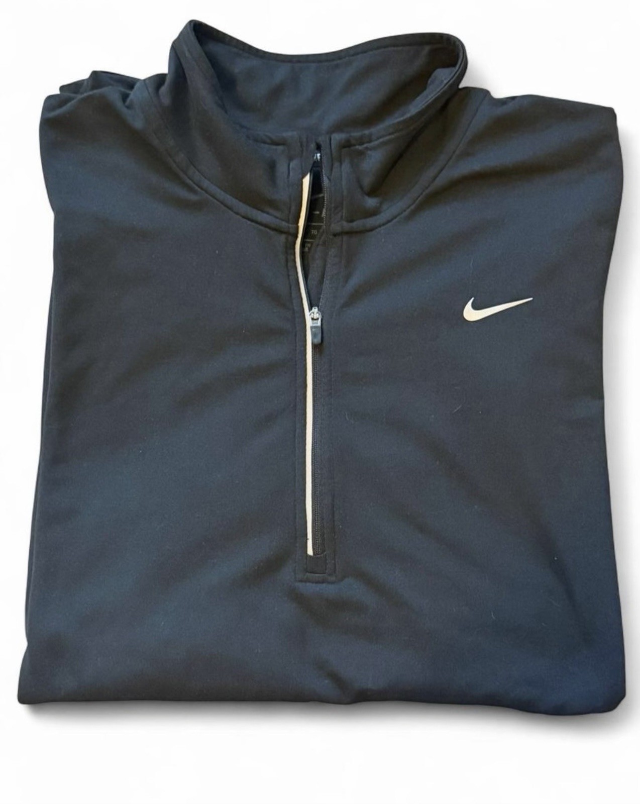 Nike Dri Fit Running 1/4 Zip Pullover Black Long Sleeve Mens XL