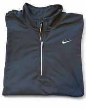 Nike Dri Fit Running 1/4 Zip Pullover Black Long Sleeve Mens XL