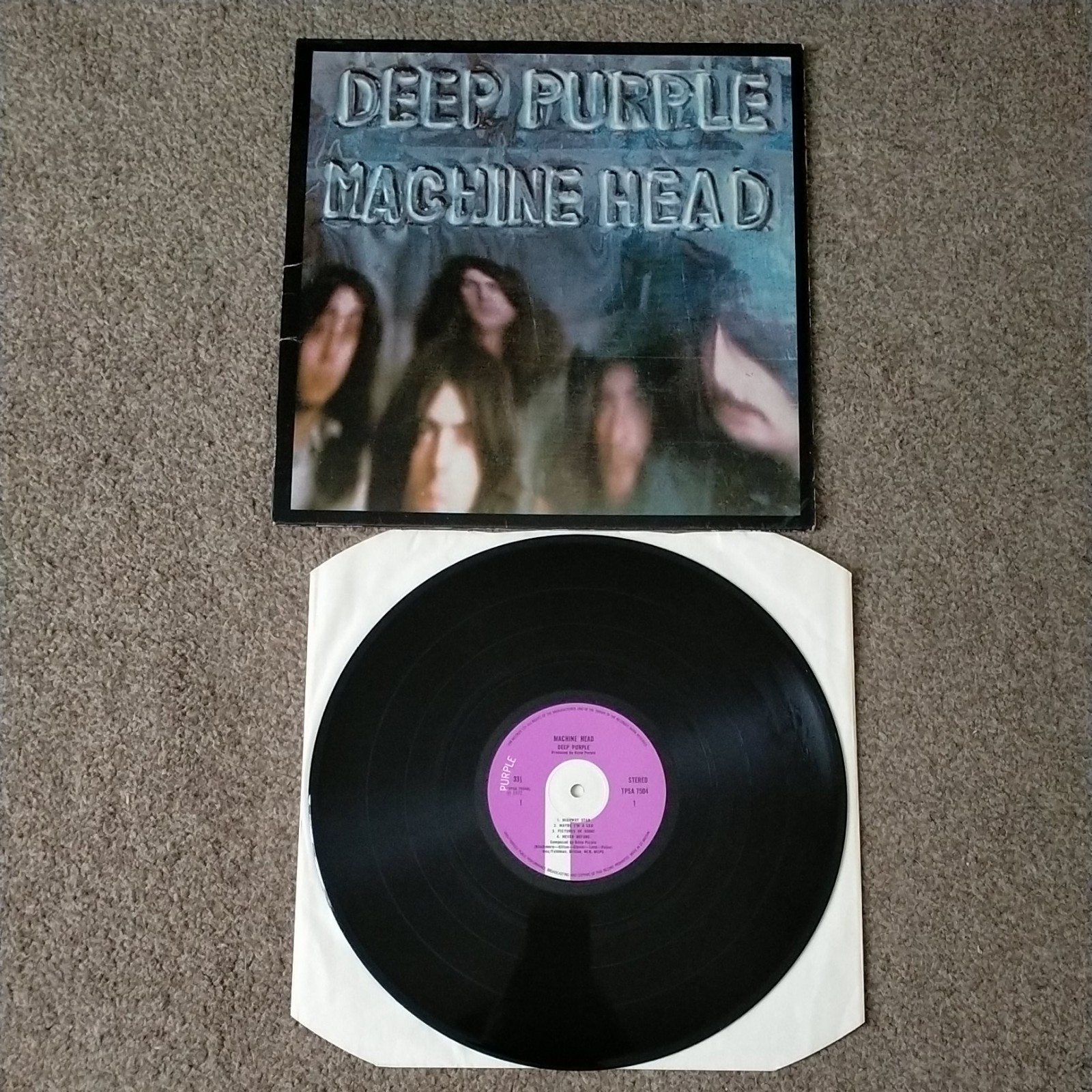Deep Purple Machine Head LP 1972 Purple Records TPSA 7504 A1U/B3 Vinyl is VG+