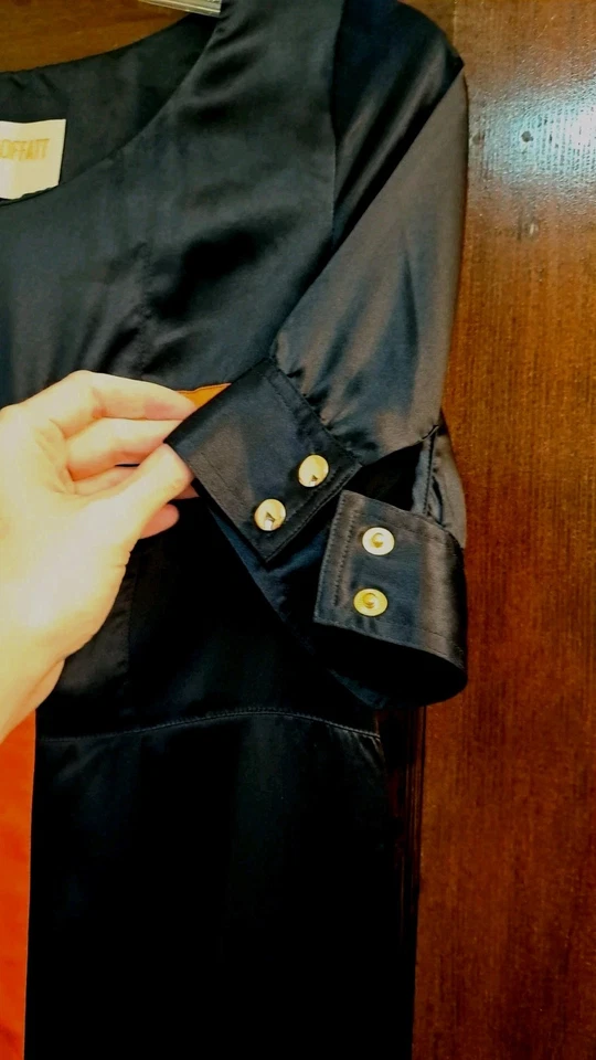 Lauren Moffatt ретро 60-х мод вдохновленный шелк платье ♤ размер 8 ♤ красный / синий Colorblock - Изображение 4 из 4