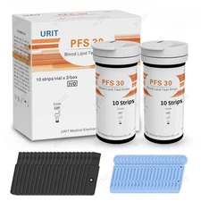 URIT 5 in 1 Blood Lipid Test Strips Kit -20 Test Strips & Lancets -No Meter..