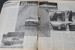 Original 1983 Motor extracted mag test (folded) AUDI 80 QUATTRO