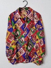 Extremely rare 1950s- TOWNCRAFT vintage all-over print long-sleeved Aloha shirt