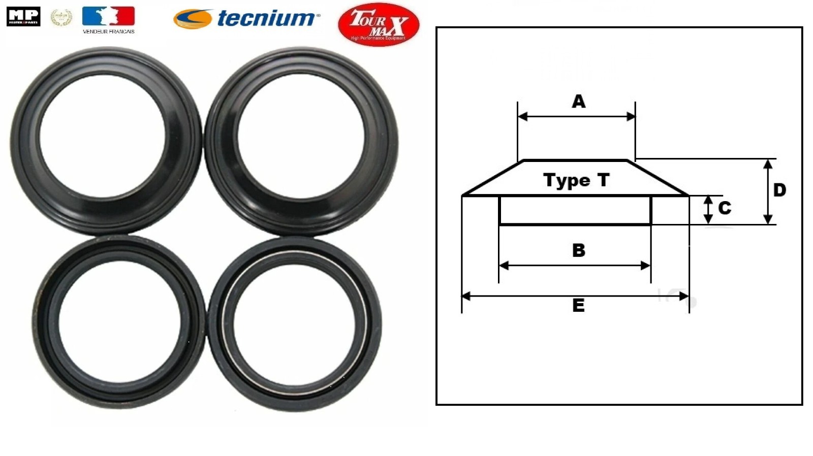 Joints spi de fourche et caches poussière FSD-009 pour Honda PC800 Pacific Coast 1989-1993