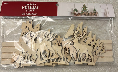 Jo-Ann's Maker's Christmas Holiday Craft 3D Wooden Table Decoration - SEALED NEW