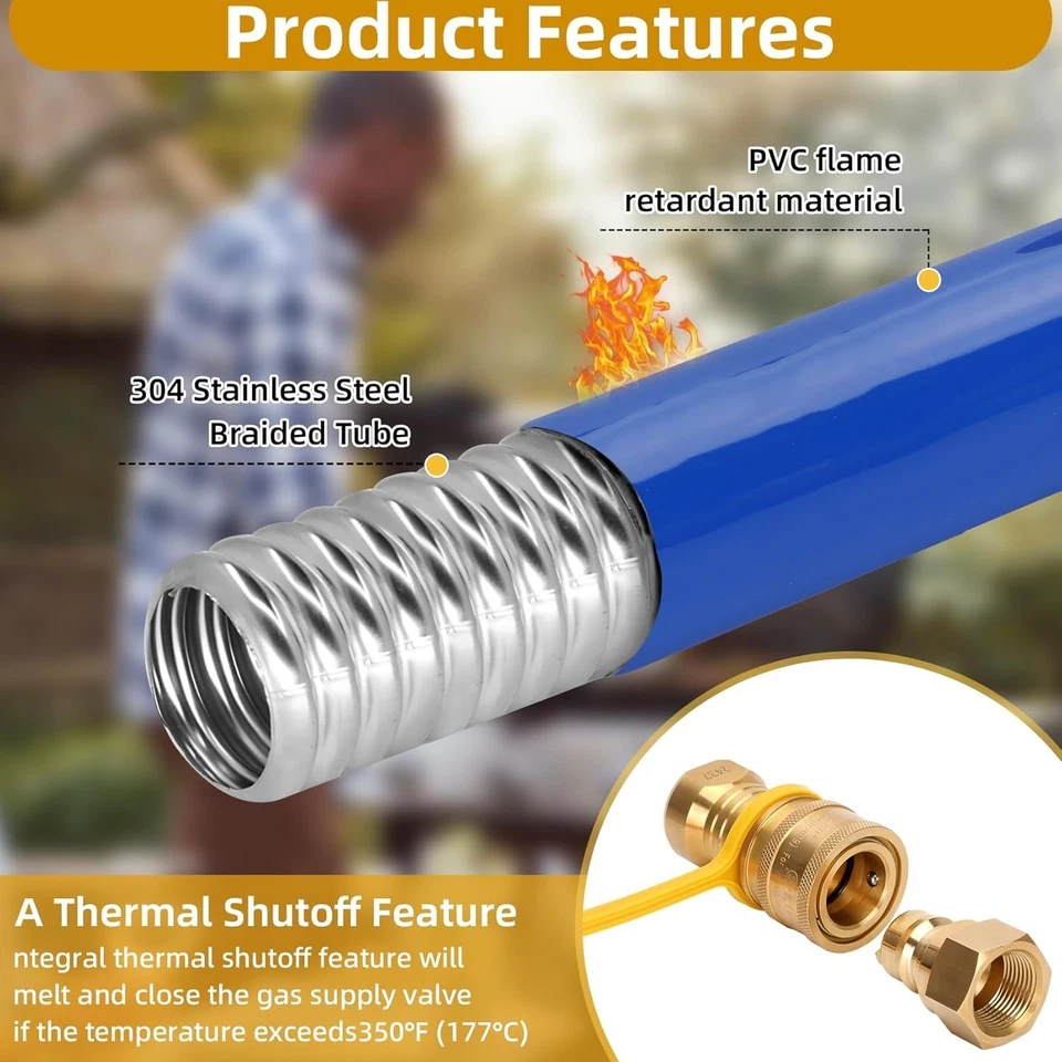 1675kit48 Safety System Kit, Commercial 48" Gas Hose Connector Kit, 3/4 Quick Di - Image 4 of 4