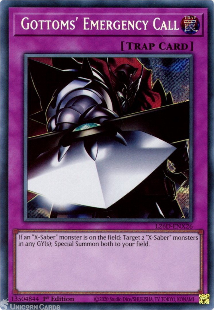 L26D-ENX26 Gottoms' Emergency Call : Secret Rare 1st Edition Mint YuGiOh Card