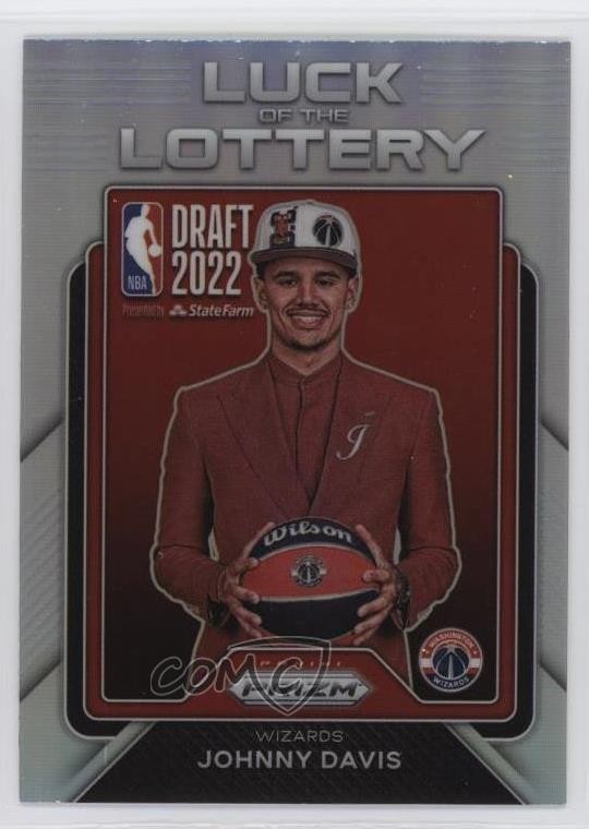 2022-23 Panini Prizm Luck of the Lottery Silver Johnny Davis #12 Rookie RC 15ej